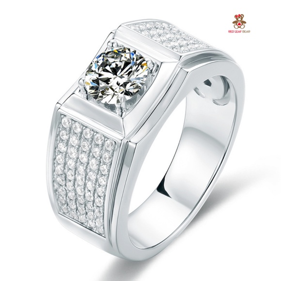 Sterling Silver Moissanite One Carat Diamond Ring. - Picture 3 of 4